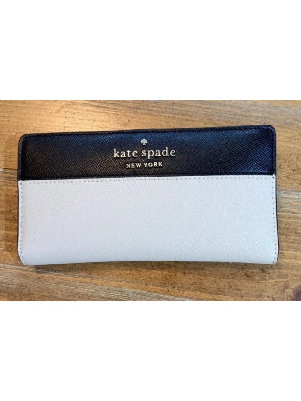 Kate Spade Staci Colorblock Slim Bifold Wallet Warm Beige